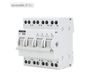 Commutatore Bipolare Selettore 1-0-2 63A 4 Poli 230V 400V DIN Rail
