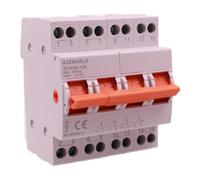 Commutatore di Rete Modulare Manuale I-0-II, 4P 63A 380V IP20, Interruttore di Commutazione, Changeover Switch su Guida DIN, per Rete Principale e Alimentazione di Riserva