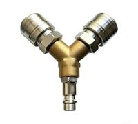 Commutatore in ottone per aria compressa con 2 attacchi rapidi | Costruzione in ottone, 1/4\" NPT Standard Fit, Push-to-Connect Design, ideale per officine e utensili pneumatici