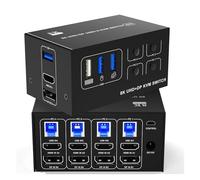 Commutatore KVM for doppio monitor e Displayport 8K60Hz 4K120Hz Compatibilità estesa