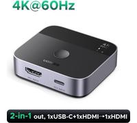 Commutatore KVM Ugreen AW503 2x1 4K@60Hz USB-C/HDMI