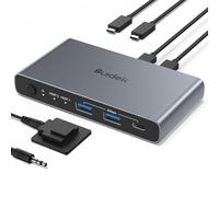 Commutatore KVM USB-C per 2 PC e 1 Monitor 4K@60Hz, con 2 Porte USB-A, 1 Porta Type-C, per Condividere 1 Monitor HDMI tra 2 Computer Portatili/Console di Gioco, Tastiera/Mouse/Stampante, ecc.