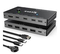 Commutatore KVM USB-C, Switcher KVM da Type-C a HDMI Supporta 4K@60 Hz per 2 Computer Condividi Tastiera Mouse e Monitor, suppprt 100 W PD Ricarica Rapida