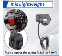 Commutatore Manubrio Moto 3 In 1 Clacson Indicatori Luce On Off 7/8 Pollice 12V