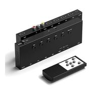 Commutatore RCA/HDMI da 5 pollici a 1 uscita, 4 vie HDMI 2.0 + 1 convertitore da RCA a HDMI, 4:3/16:9, supporta 4K e 3D per PS1/2/3/4/5, SNES, Switch, DVD, Roku, Fire Stick, ecc.