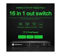 Commutatore Video, Switch 8 in 1 out, switcher automatico a loop temporizzato, hub splitter adattatore 4K a porte, estensione IR(HDMI2.0 4K60Hz 16x1)