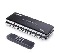 Commutatore Video, Switch a 7 porte 7x1 4K60Hz Selettore switch 2.0 in 1 out Supporto HDR HDCP