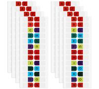 COMNICO 8 fogli di etichette adesive con lettere dell'alfabeto, dalla A alla Z, colorate, per quaderni, libri di testo, dizionari (208 pezzi)
