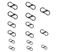 COMNICO Clip antifurto per cerniera, 15 pezzi, in lega, doppia molla, moschettone a forma di S, deterrente rimovibile per borse, colore nero