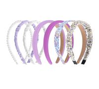 COMNICO Fasce alla moda da donna, 7 pezzi, antiscivolo, set di fasce per capelli, in tessuto carino, scintillanti, multicolore, accessori per capelli, per donne, ragazze, bambini, viola