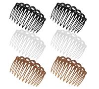 COMNICO Set di 12 pettini laterali per capelli francesi, accessori per capelli da donna, in plastica, per acconciature diverse, 4 colori, per velo da sposa, per acconciature multiple per ragazze e