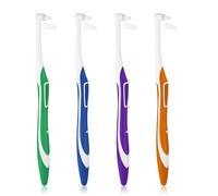 COMNICO Set di 4 spazzolini da denti Tuft, per la pulizia dei dettagli (verde, blu, giallo + viola)