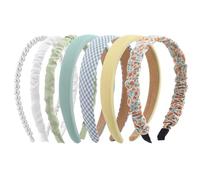 COMNICO Set di 7 fasce per capelli alla moda da donna, antiscivolo, in tessuto scintillante, in vari colori, accessori per capelli per donne, ragazze e bambini (verde)