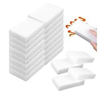 COMNICO Spugne magiche per la pulizia, confezione da 20 pezzi, multifunzionali, in schiuma, per la pulizia della casa, per cucina, piatti, mobili, bagno, colore bianco