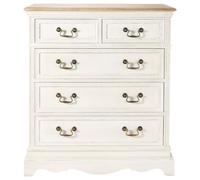 Comò 5 cassetti color crema 86 cm