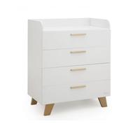 Comò Azzurra Design Mia Secure Bianco/Naturale