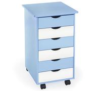 Comò Cassettiera a rotelle Contenitore Colorata Con Ruote Cameretta blu nuovo