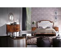 COMO' COMODINI INTARSIATO CON SPECCHIO CAMERA DA LETTO LEGNO MASSELLO