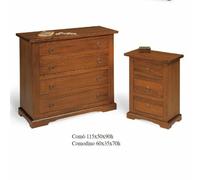 COMO' COMODINO GRUPPO TOSCANO 1 COMO’ + 2 COMODINI NOCE SCURO ARTE POVERA(176)