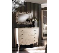 COMO' CON 2 COMODINI PIU' SPECCHIO AVORIO CON RILIEVI ANCHE ALTRI COLORI