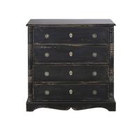 Comò con 4 cassetti nero e metallo color ottone 89 cm