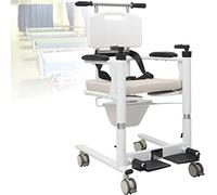 Comò da comodino resistente, sedile extra largo, altezza regolabile, capacità di carico 120 kg, stand alone o sopra WC, ruote universali