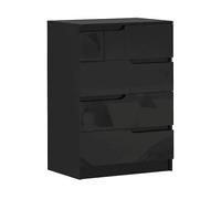 COMÒ HOMCOM IT831-905V01BK - Armadio in pannello truciolare nero lucido con 0 porte e 4 scomparti
