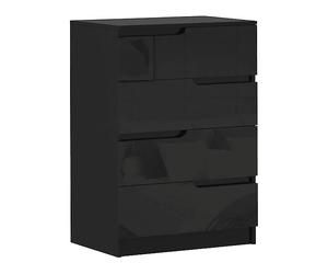 COMÒ HOMCOM IT831-905V01BK - Armadio in pannello truciolare nero lucido con 0 porte e 4 scomparti