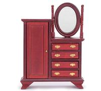 Comò in legno in miniatura per casa delle bambole 1:12, set di mobili per salotto, accessorio decorativo ecologico per casa delle bambole con finitura a vernice spray, scala 1:12