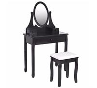 Comò in legno trucco comò sgabello set bagno + 3 cassetti mobili per la casa (colore: D, dimensioni: 80 x 40 x 137 cm) (E 80 x 40 x 137 cm)