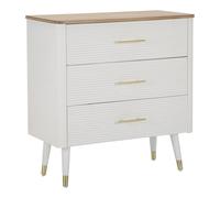Comò Matera 78x80x37 cm in Legno MDF e Ferro Bianco/Marrone