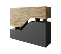 Comò Nesezi con 4 ante, credenza, alta, mobile multiuso, disimpegno e corridoio, credenza, mobile soggiorno, set (rosso e antracite)