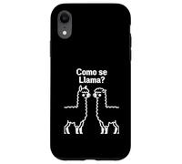 Como Se Llama Retro Pixel Llama Spagnolo Humor Graphic Design Custodia per iPhone XR