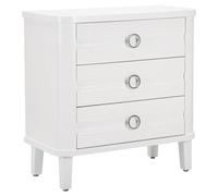 Comò Shine 81x84x40 cm in Legno MDF e Metallo Bianco