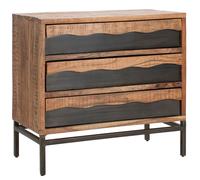 Comò Yellowstone 88x45x80 cm in Legno di Acacia e in Ferro Marrone e Nero