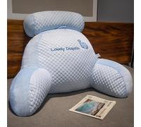 COMOCE Cuscino di Riposo per Letto,Cuscino da Lettura con Braccia Letto Morbido Sedia Cuscino da Gioco Cuscino Posteriore Rimovibile per Divano Letto,Lovely Dolphin-60×40×25cm