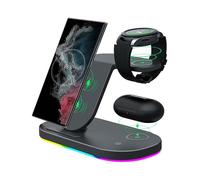 Comoda base di ricarica multi-dispositivo, opzione di ricarica verticale/orizzontale per telefoni Samsung Galaxy, orologi, Buds Pro, design