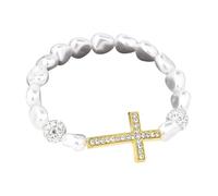 Comoda catena con perline religiose espandibili con finitura metallica ed elegante potenziale di stratificazione per adulti perline religiose in metallo, Misura unica, come descritto