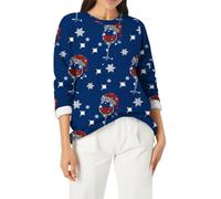 Comoda felpa da donna in pile Teddy Coat Top da donna alla moda casual comoda stampata a maniche lunghe top felpa allentata per la vita quotidiana regali di Natale, Mr2, L