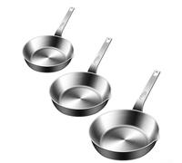 Comoda mini padella per uova, in acciaio inox 316, per cucinare senza sforzo uova e salse con beccuccio (M)