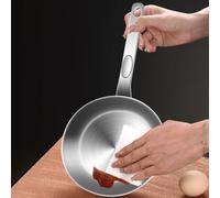 Comoda mini padella per uova, padella in acciaio inossidabile 316 per cucinare senza sforzo uova e salse con beccuccio (S)