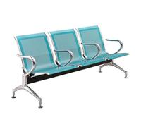 Comoda panca da reception a 3 posti con braccioli, soluzione ideale per sala d'attesa per uffici, aeroporti, ospedali e banche, design elegante verde