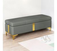 Comoda panca imbottita per camera da letto, grande estremità del letto con coperchio ribaltabile e ampio spazio (grigio scuro, 40 cm)