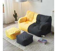 Comoda poltrona a sacco da pavimento con 2 poggiapiedi, ideale per soggiorno, camera da letto o ufficio, versatile divano a sacco per il relax e il tempo libero (2 posti)