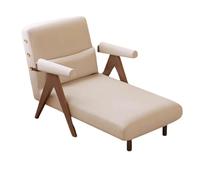 Comoda poltrona trasformabile con schienale regolabile in 5 posizioni, cuscino di supporto a 3 posizioni, perfetta per piccoli appartamenti, colore bianco, 190 x 80 x 30 cm