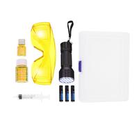 Comoda Scatola di Immagazzinaggio Torcia UV Kit Test Perdite AC con Agenti Fluor