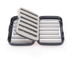 Comoda scatola mosche pesca a mosca bifacciale protegge le mosche dall'acqua