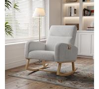 Comoda sedia a dondolo in legno con tessuto in velluto perfetto per soggiorno, camera da letto e ufficio, elegante sedia a dondolo per uso domestico