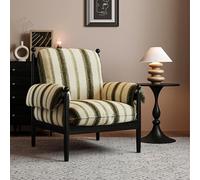 Comoda sedia con accento in lino per soggiorno e camera da letto, elegante sala lettura, seduta rilassante per la decorazione della casa, ideale per spazi accoglienti e relax