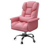 Comoda sedia da ufficio con schienale alto e ruote, piccola poltrona d'accento per ufficio domestico e camera da letto, sedia ergonomica per scrivania con design elegante (taglia unica, rosa